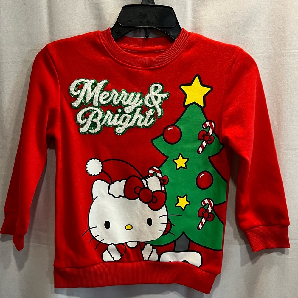 NWOT Hello Kitty Christmas Crewneck Graphic Sweatshirt “Merry & Bright” Size XS
